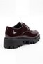 Women's Brown Patent Leather Lace-Up Oxford Loafer Moccasin Flat Sole Daily Office Shoes 142 - 6