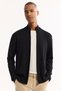 Men's Black Stand Collar Zippered Rayon Non-Pilling Knitwear Regular Fit Cardigan A52Y5013 - 8