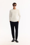 Men's Ecru Crew Neck Cotton Bi-Stretch Printed Regular Fit Sweatshirt A52Y1325 - 6