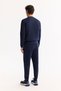 Men's Navy Blue Flexible Interlock Fabric Elastic Leg Sweatpants B 003400 - 4