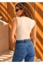 Women's Beige Crew Neck Zero Sleeve Premium Fabric Viscose Combed Cotton Lycra Bodysuit - 5
