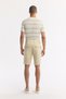 Men's Beige Classic Waist Cotton Bi-Stretch Relaxed Fit Shorts A51Y3727 - 3