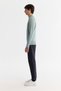 Men's Nile Green High Crew Neck Rayon Non-Pilling Regular Fit Knitwear Sweater A42Y5001 - 3