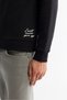 Men's Black Hooded 3 Thread Raised Print Regular Fit Sweatshirt A42Y1303 - 3