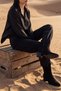 Black Color Suede Western Style Short Boots - 3
