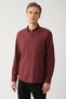 Men's Burgundy Button-Down Collar 100% Cotton Regular Fit Shirt B002033 - 3