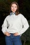 3 Yarn Denim g Paneled Shirt Collar O Oversized Sweatshirt - 3