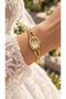 Gold Yellow Steel Cord Bridal, Engagement, Wedding Watch Chain Model Women's Wristwatch