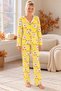 Luxury Suede Chick Patterned Long Sleeve Women's Pajamas Set - 2