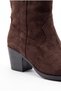 Women's Brown Western Patterned Short Cowboy Boots Lahos - 5