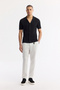 Men's Black Apaj Collar Cotton Knitwear Regular Fit T-Shirt A51Y5090 - 4