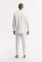 Men's White Apaj Collar 100% Linen Comfort Fit Shirt A51Y2114 - 5