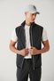 Men's Anthracite Stand Collar Hooded Zippered Water Repellent Bi-Stretch Comfort Fit Vest A41Y6535 - 2