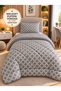 Single Double-Sided Premium Welsoft Quilt with Pillowcase Gray Chain