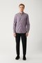Men's Burgundy 100% Cotton Buttoned Collar 100% Cotton Patterned Shirt A32Y2179 - 5