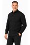 Relaxed Fit Plain Winter Single Pocket Black Men's Dad Shirt - 2