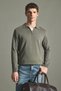 Standard Fit Half Zip Polo Collar Knitwear Basic Sweater H7595Ax26Au