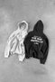 Men's Oversize Back Printed Zippered Hooded Sweatshirt Black - 3