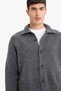 Standard Fit Turtleneck Buttoned-Pocket Knit Cardigan E8396AX25CW - 3