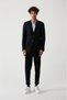 Men's Black Covered Pocket Lined Double Slit Jacket A32Y4029 - 5