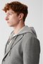 Men's Gray Removable Hooded Wool Jacket A32Y4017 - 2