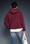 Men's Relax Fit Washable Hooded Sweatshirt Burgundy - 5
