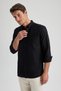 100% Cotton Regular Fit Polo Collar Oxford Basic Long Sleeve Shirt A8028Ax23Au - 4