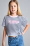 100% Cotton Regular Fit Crew Neck Printed Short Sleeve Navy Blue T-Shirt Girls I1655A826Au - 3