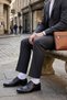 3-Piece White Men's Business Cotton Seamless Reinforced Thin Summer Socks - Premium - 6