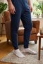 3-Piece White Men's Bamboo Seamless Flexible Anatomical Heel Invisible Sneaker Booties Socks - Premium - 5