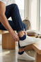 6 Pack Navy Blue Men's Bamboo Seamless Flexible Summer Booties Socks - Premium - 7