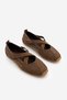 Women's Cross-Strapped Mesh Detailed Round Toe Mary Jane Casual Sports Ballerina Sneaker Lorvin Light Brown Suede - 2