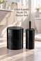 Black Click Cover Round 2-Piece Wc Bucket and Brush Set