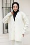 Buttoned stone knit cardigan set tsd240932 white - 4