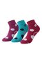 3-Piece Mixed Color Women's Cotton Patterned Seamless Towel Sole Booties Socks - Premium - 8