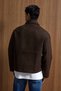 Men's Relax Fit Premium Melton Jacket Coat Brown - 5