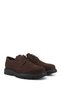 Men's Brown Nubuck Laced Genuine Leather Classic Shoes - 3