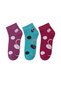 3-Piece Mixed Color Women's Cotton Patterned Seamless Towel Sole Booties Socks - Premium - 7