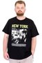 Fashion XL Large Size Men's T-Shirt Bike Ysks New York U25036 Black