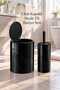 Black Click Cover Round 2-Piece Wc Bucket and Brush Set - 2