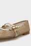 June Buckle Double Strap Mesh Round Toe Flat Heeled Casual Women's Ballerinas - 3