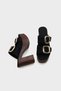 Marje Platform Suede Single Strap Women's Slippers - 5
