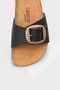 Lee Large Buckle Anatomical Cork Sole Leather Slippers - 2
