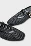 Marnia Buckle-Strapped, Blunt-Toe, Straw-Look Women's Ballerinas - 3