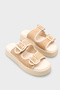 Marge Wedge Heeled Double Banded Buckle Women's Slippers