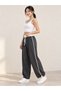 Women's Modal Fabric High Waist Loose Fit Side Piping Detailed Adjustable Leg Sweatpants - 3