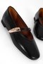 Buyer Women's Egg Toe Gold Buckle Single Strap Ballerina Shoes B4776 - 2