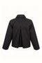 Flap Pocket Detail Pleated Back Black Trench Coat - 4