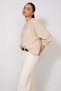 Buttoned Knit Sweater with Sewing Details Stone - 3