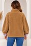 Women's Plush Sweatshirt – Ethnic Patterned Half-Zipper Stand Collar Oversize Model - 3
